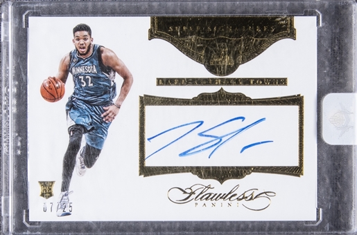 2015-16 Panini Flawless "Super Signatures" #SS-TW Karl Anthony Towns Signed Rookie Card (#07/25) 